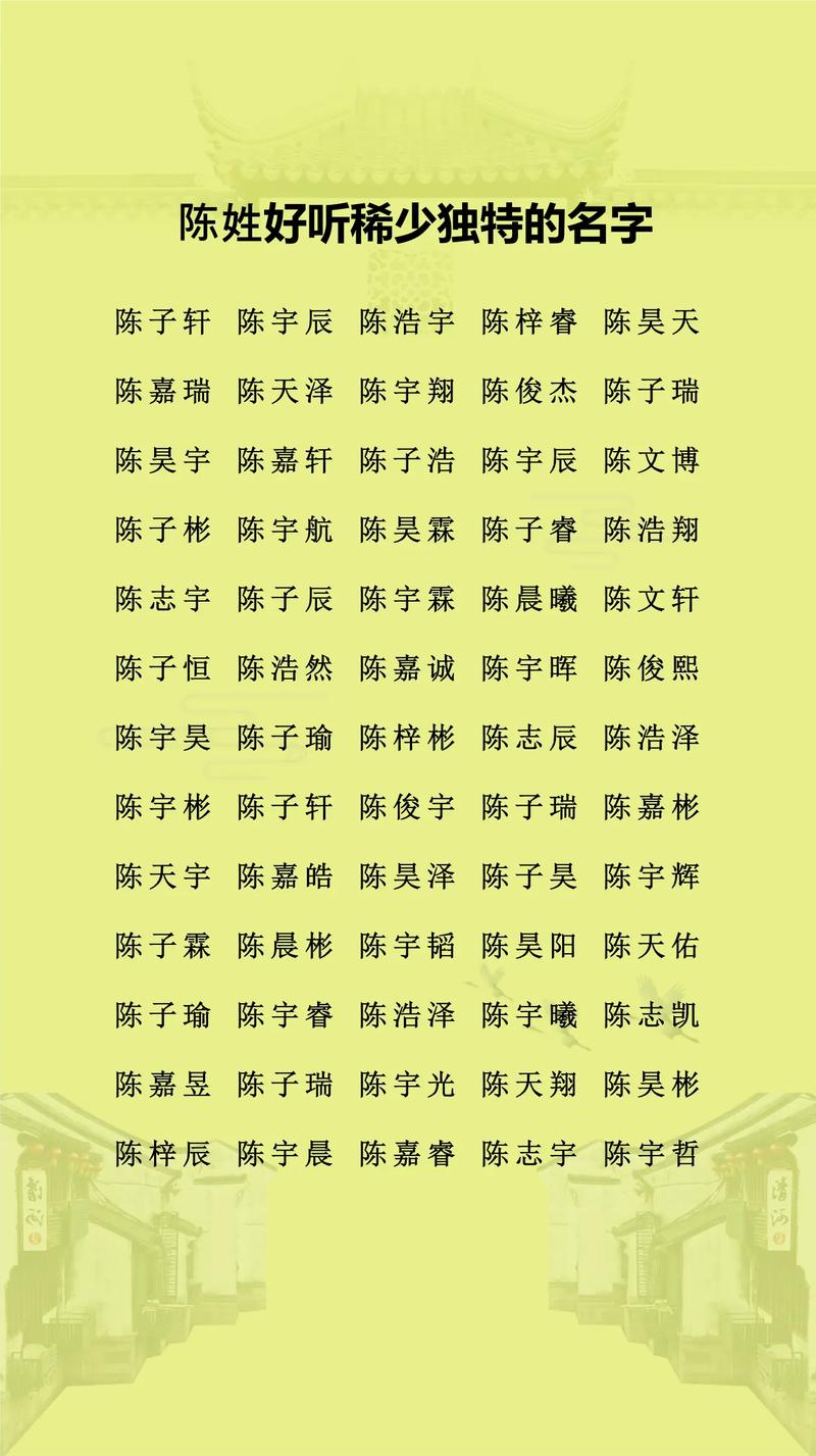 陈姓男宝宝名字中蕴含灵气，有没有什么特别的可以形容这样的名字呢？