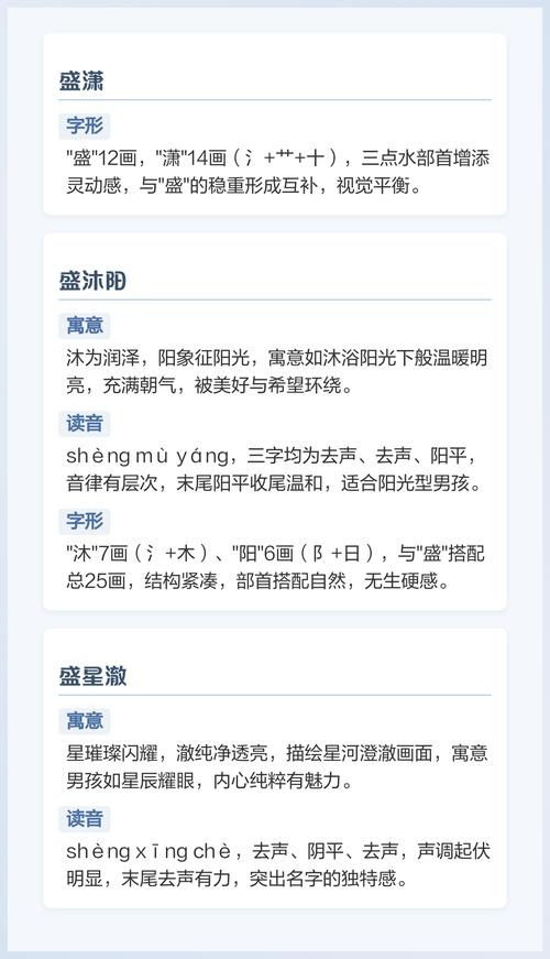 盛姓男孩取个洋气名字，有没有什么好建议？
