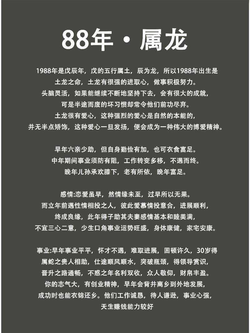 1988年阴历是什么命格，对应的命理特点是什么？