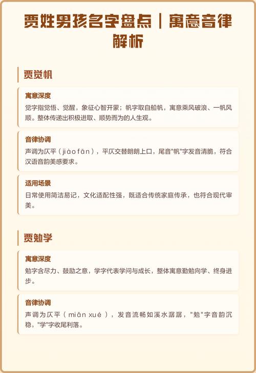 贾姓男孩名字中蕴含的优美寓意，能否推荐一个既文雅又富有内涵的名字呢？