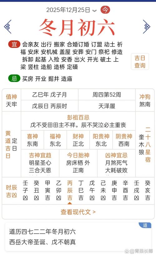 2025年12月25日黄历显示适合入土吗？