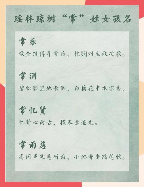 常姓智慧才气女孩取什么名字好？
