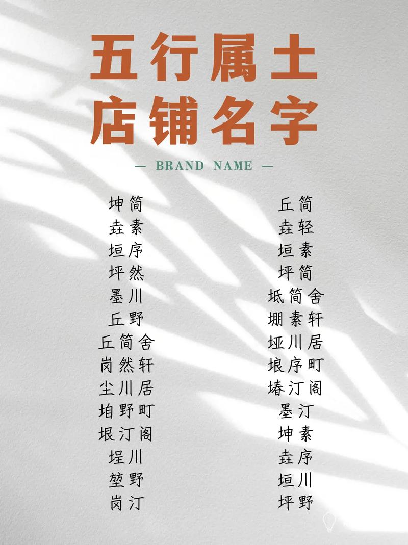 土命和水命店铺，适合用哪些字来为？