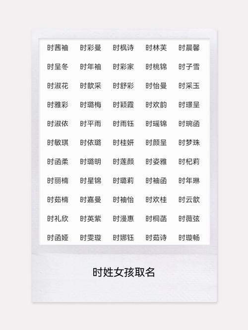 时姓女宝宝取一个既冷门又独特的名字，有没有什么好主意呢？
