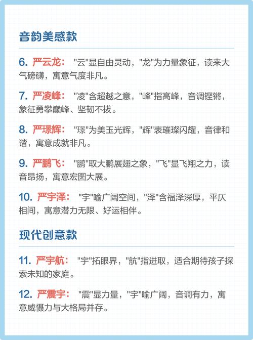 严姓吉利的男孩名字，有没有什么好听的推荐呢？