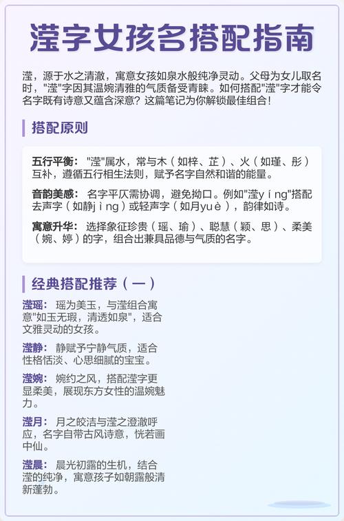 滢字五行属水，女孩最佳名字组合有哪些？