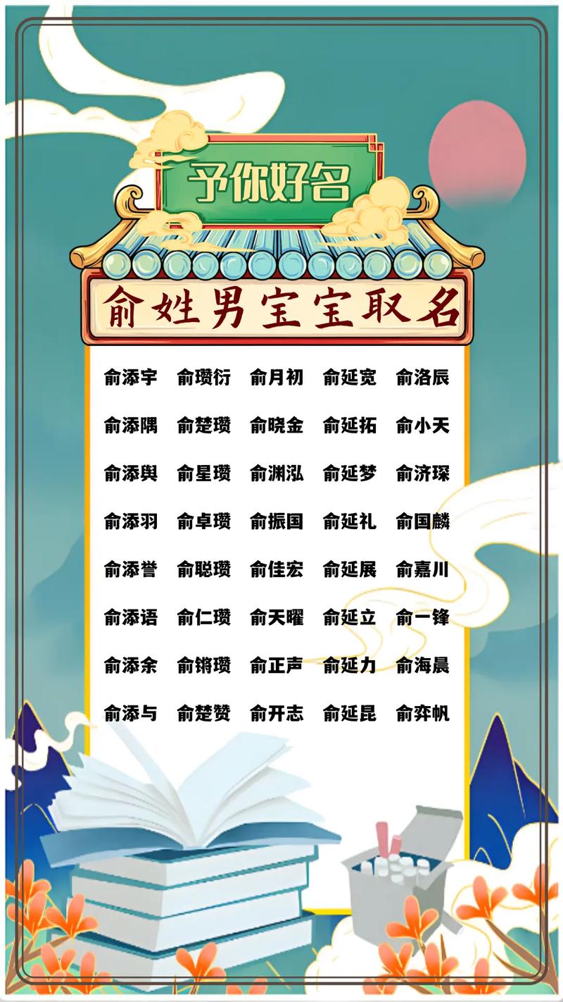 姓俞的男孩起一个有涵养的名字，有没有什么好的建议？