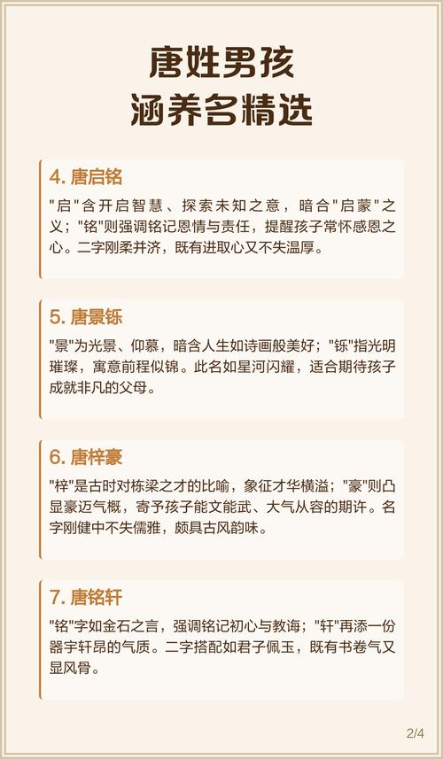 唐姓有涵养的男宝宝名字有哪些推荐？