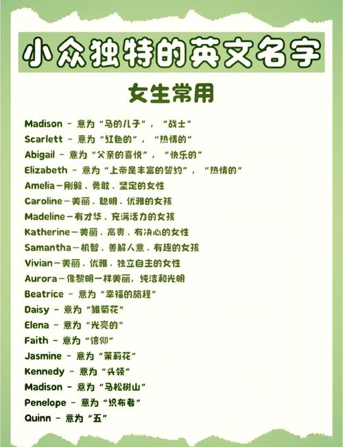 英字取名女孩寓意有哪些？