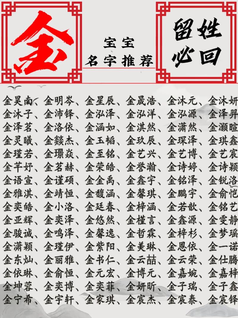 金姓女宝宝名字中哪个特别优美，您能推荐一个吗？