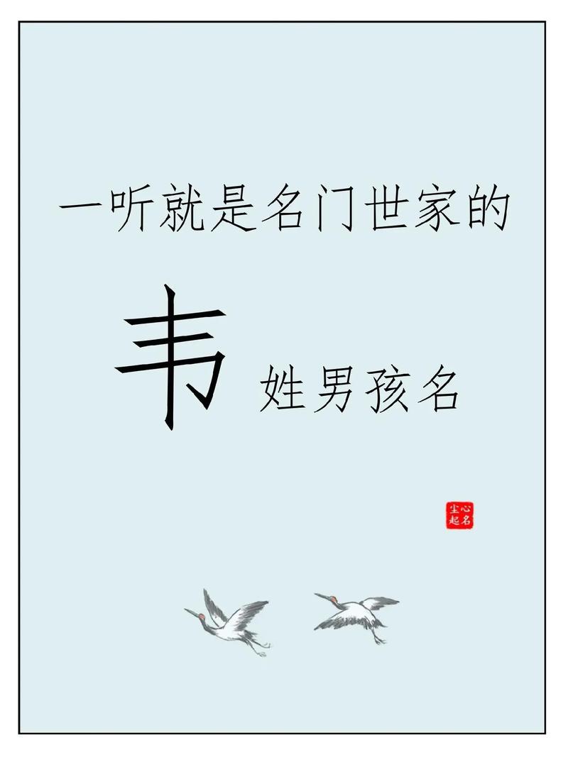 韦姓男孩取什么名字有美好寓意？