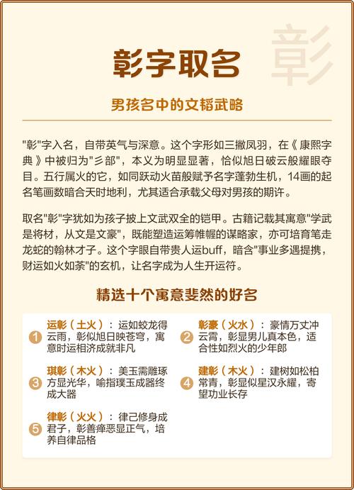 彰字取名寓意男孩，有哪些美好的寓意和含义？