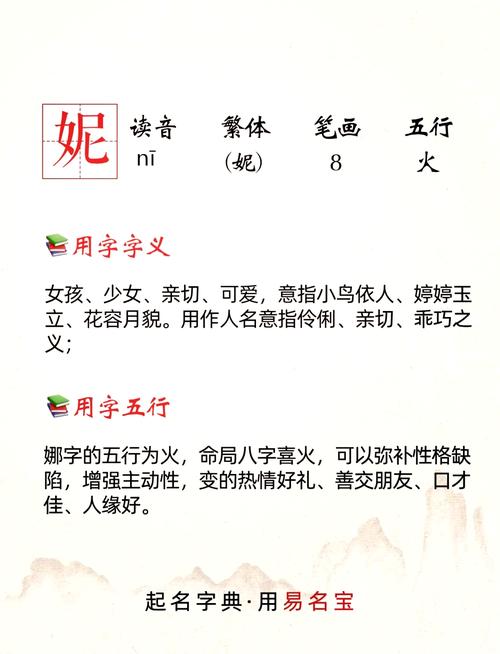 妮字取名寓意温柔可爱，女孩用妮字取名，如何取一个既体现寓意又吸引人的？