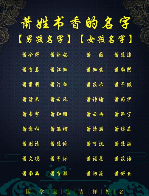 萧姓冷门独特女孩名字，有没有什么好听的推荐？