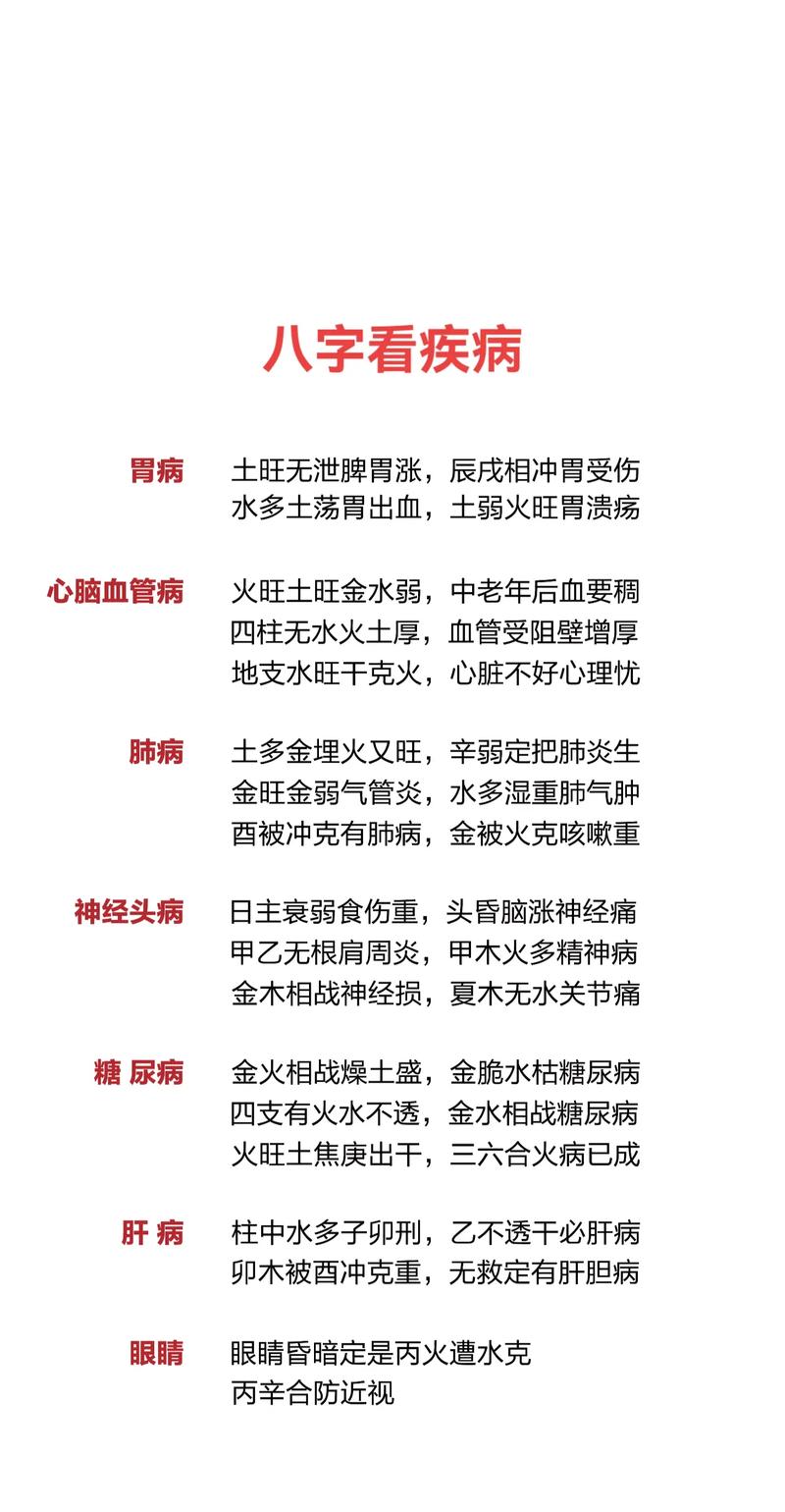 八字命理如何准确预测身体疾病？