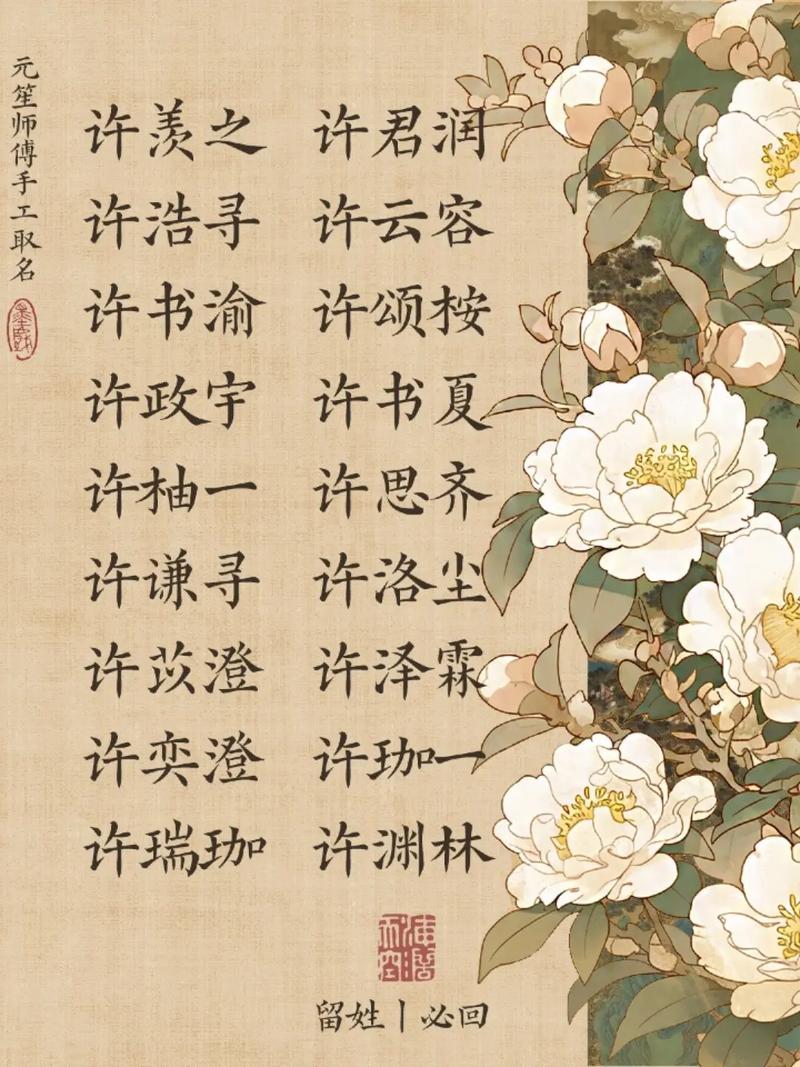 许姓男孩起一个优美的名字，有没有什么好建议？