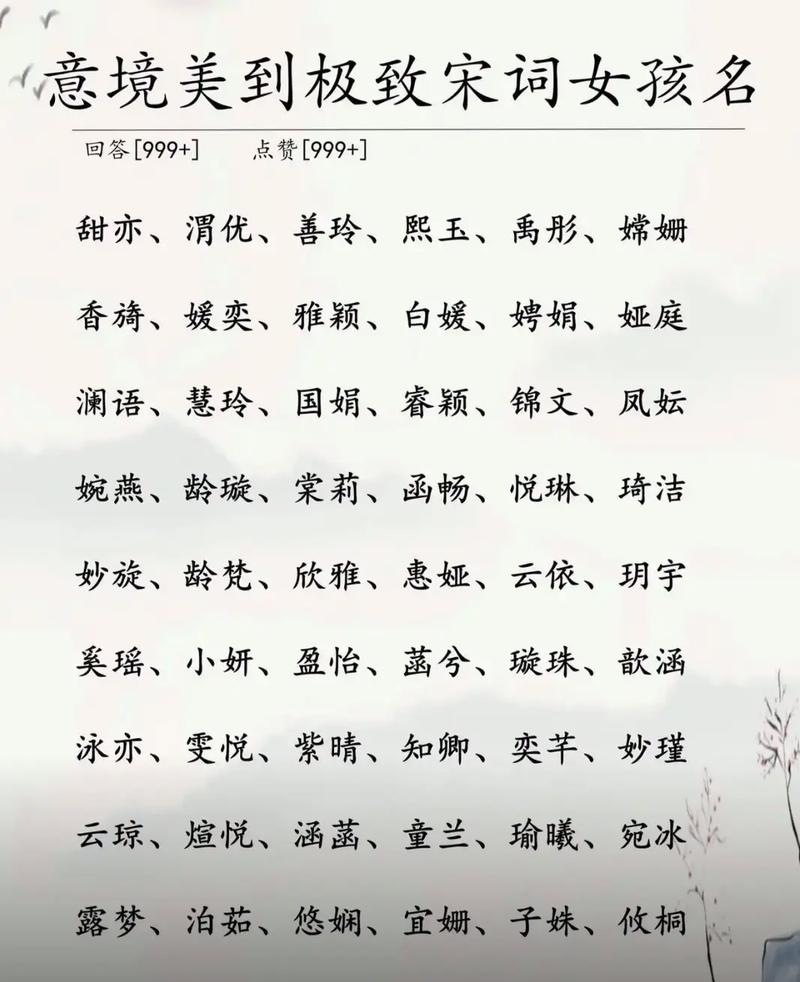 宋姓女孩，哪个诗意的名字最适合她？