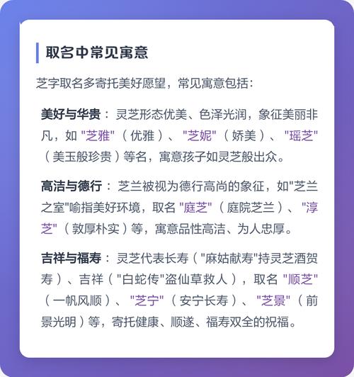 芝字五行属什么女孩取名用芝字寓意美好，有哪些名字推荐？
