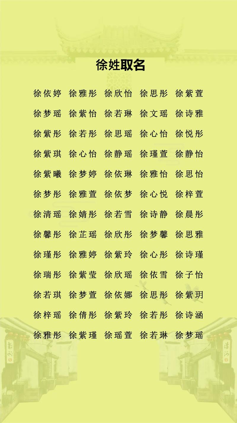 徐姓男孩名字中哪个既优美又大方？