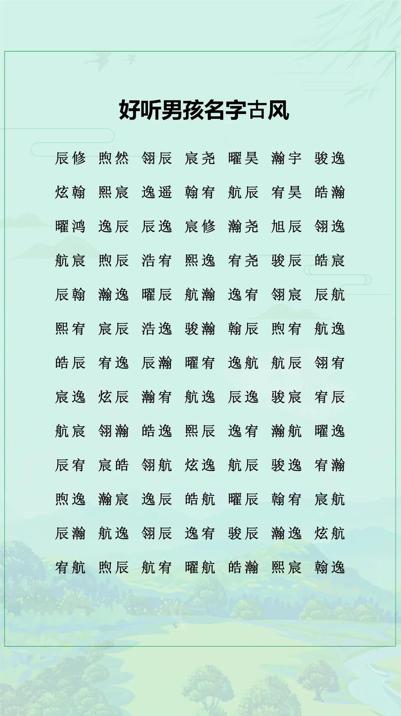 有哪些大气文雅的男孩名字适合取？