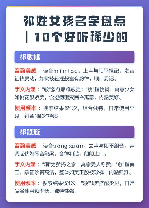 祁姓气质女宝宝取名，有没有什么既优雅又有内涵的名字推荐呢？