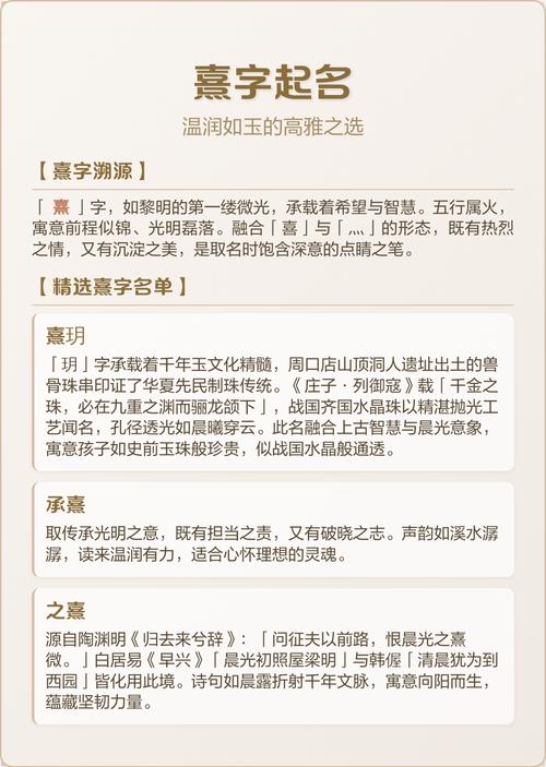 熹字五行属什么？男孩取名寓意有哪些？
