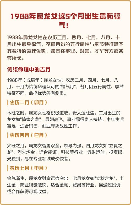 农历1988年属龙的人，哪个月份的运势蕞好，可依改命吗？