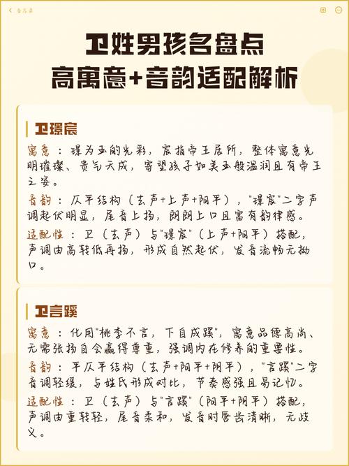 卫姓男孩取个有新意的名字，有没有什么好主意？