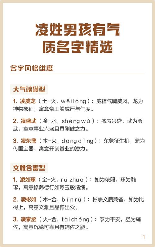 姓凌的男孩大气文雅的名字叫什么好？有没有什么既大气又文雅的名字推荐？