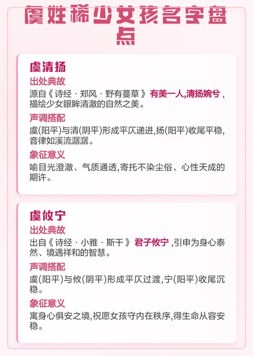 虞姓才智双全的女孩叫什么名字呢？