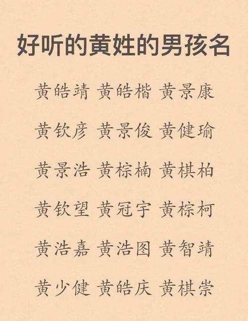 黄姓有涵养男孩取什么名字比较好？