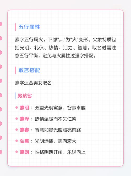 熹字取名寓意男孩，能否体现阳光、明亮、生机勃勃的特质？