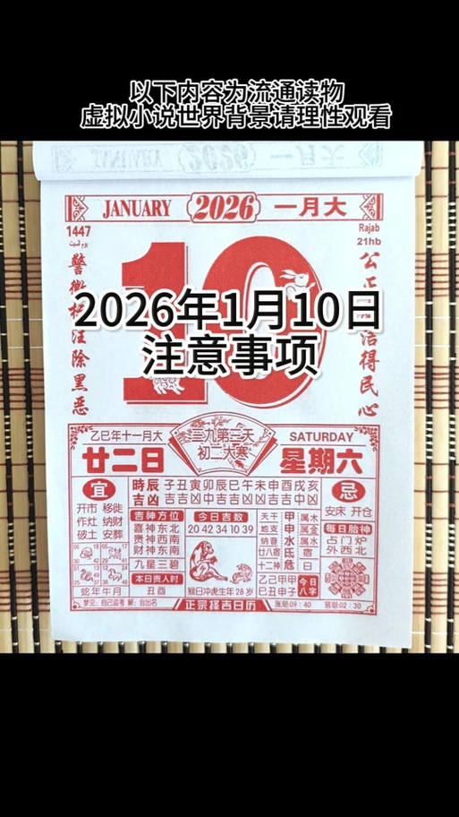 2026年1月10日农历冬月二十二，这天是签合同的最佳吉日吗？