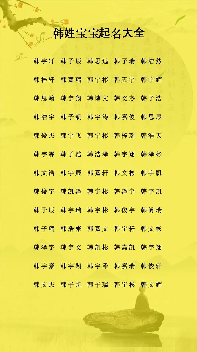 韩姓智慧才气男宝宝名字叫什么？有没有什么寓意深刻的推荐？