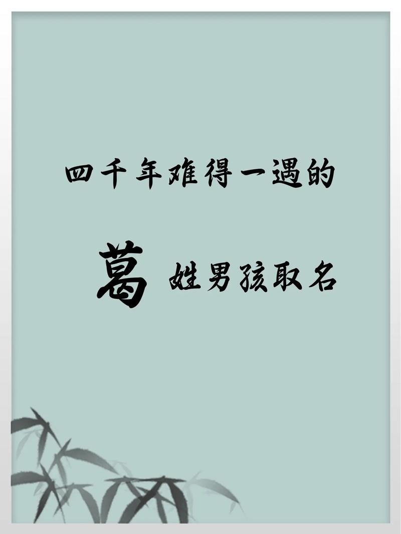 姓葛的男孩起一个优美大方的名字，有没有什么好建议呢？