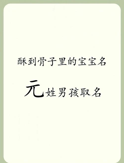 元姓男孩叫什么名字比较好？有没有好听的推荐？