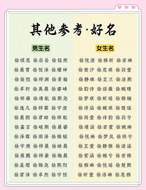 徐姓女宝宝名字中哪个最优美？