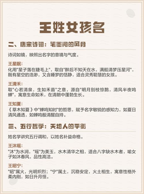 王姓女孩名字中哪个最优美？