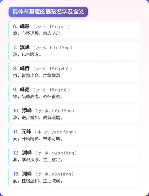 峰字男孩取名有何美好寓意？