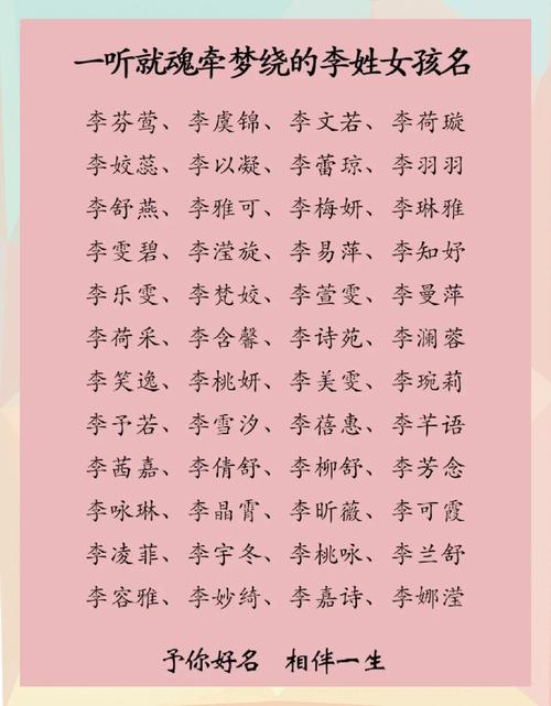 李姓有寓意女孩名字，有没有什么好听的推荐？
