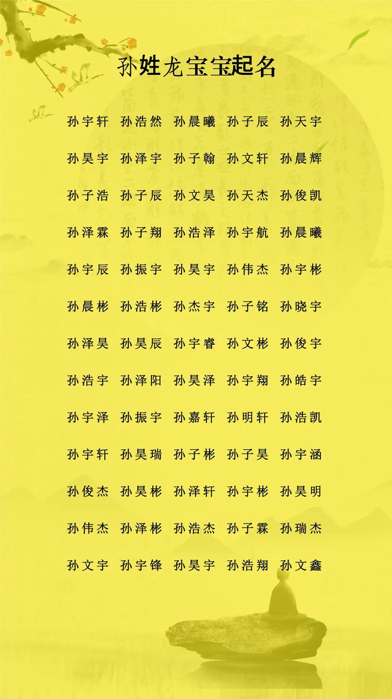 孙姓宝宝名字朗朗上口，有没有什么好听的男宝宝名字推荐呢？