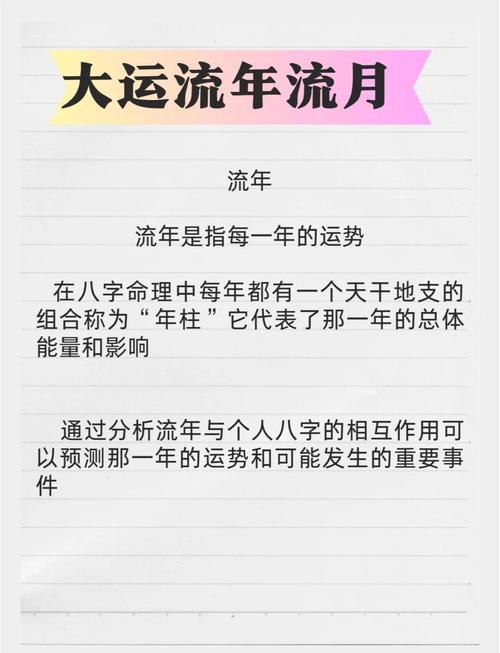 我的八字大运和流年分别是什么？如何解读它们对我的影响？