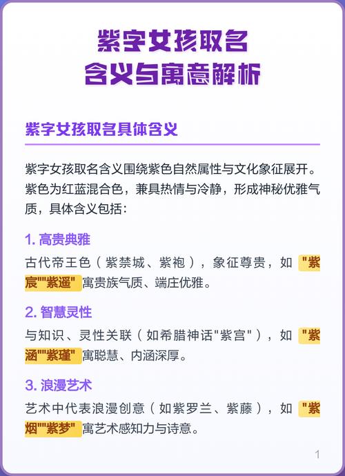 紫字女孩名字的寓意和含义是什么？