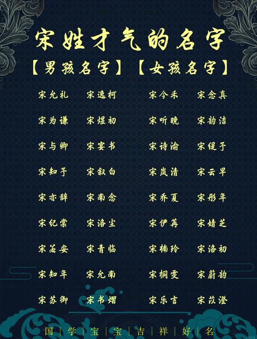 宋姓有涵养的男宝宝名字叫什么好呢？有没有什么寓意美好的建议？