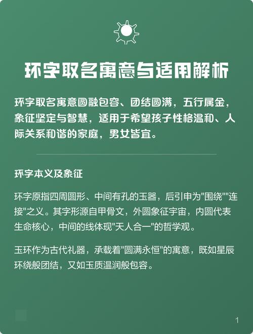 女孩用环字取名，寓意着什么美好的含义呢？