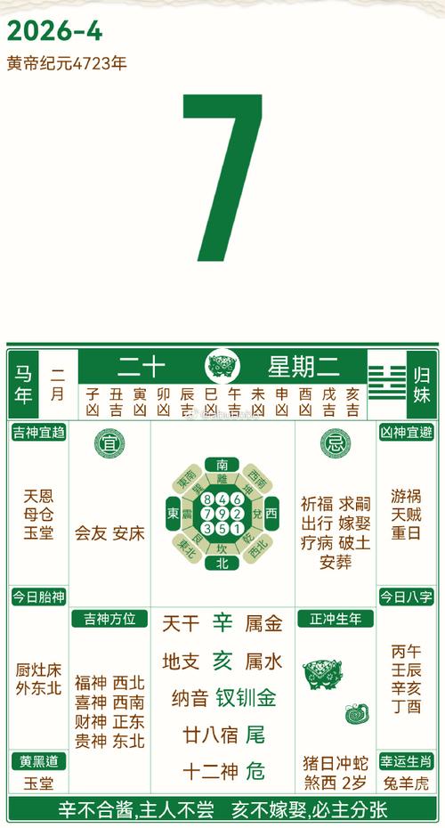 2026年4月7日动土黄道吉日这一天适合动土修造吗？