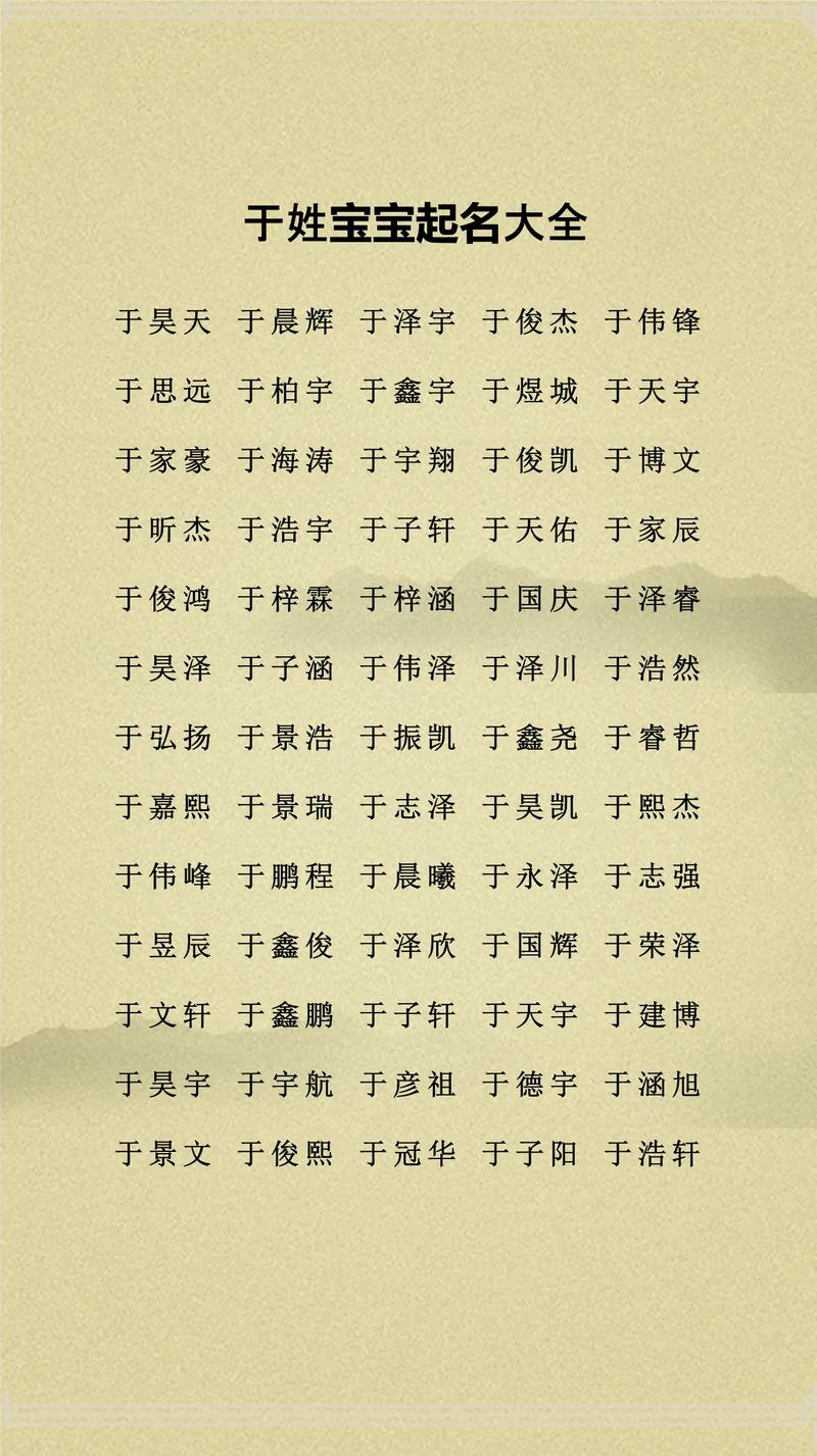 姓将于，如何给女宝宝取一个既优美又大方的名字呢？
