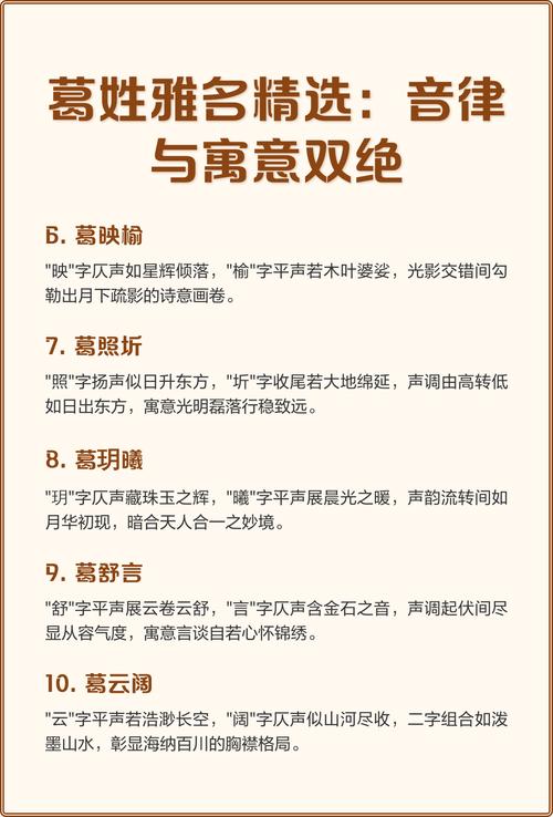 葛姓大气文雅的男孩名字叫什么？有没有什么寓意深刻的推荐？