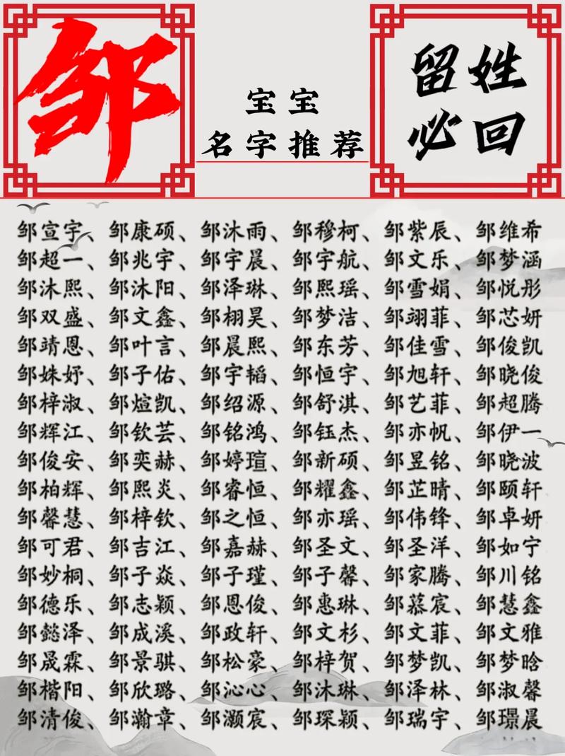 邹姓女宝宝取名时有哪些既优美又大方的名字可以选择呢？