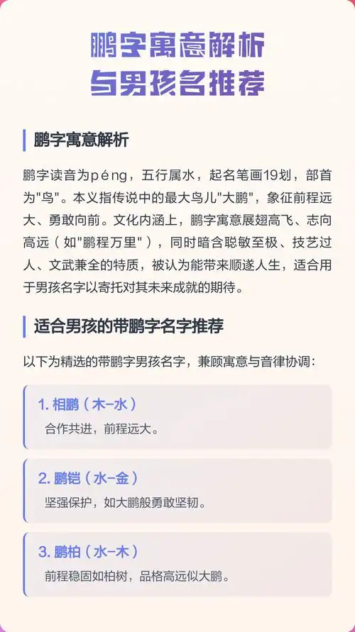 鹏字取名如何结合风水或五行赋予男孩吉祥寓意？